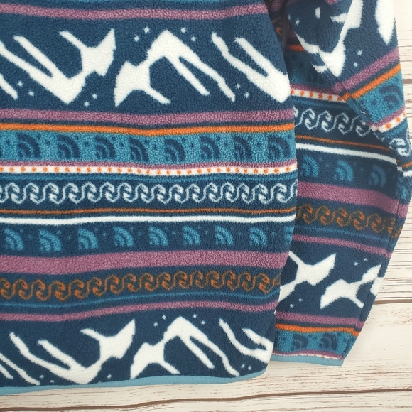 The North Face Mens Small Printed Carbondale 1/4 Snap Hooded Fleece Pullover - Picture 14 of 14